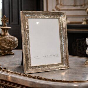 NWT Max Studio Home Hammered Gold Tone Photo Frame, size 5x7